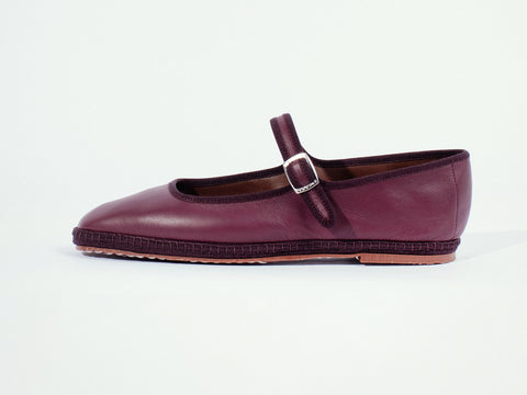 Leather Mary Jane, burgundy