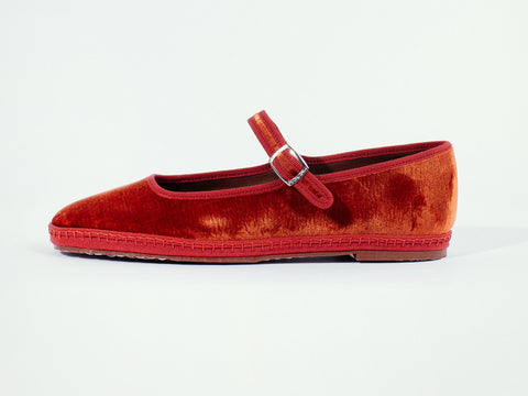 Mary Jane in velluto, burnt orange