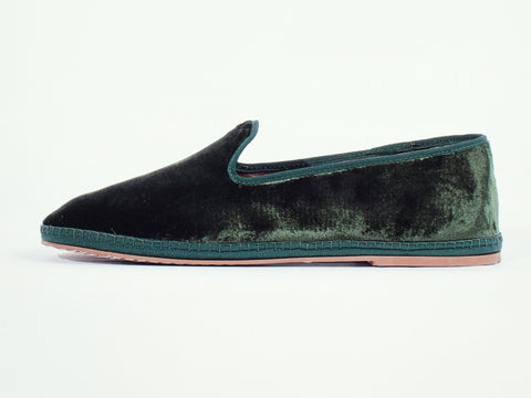 Men's Friulana in velvet, olive